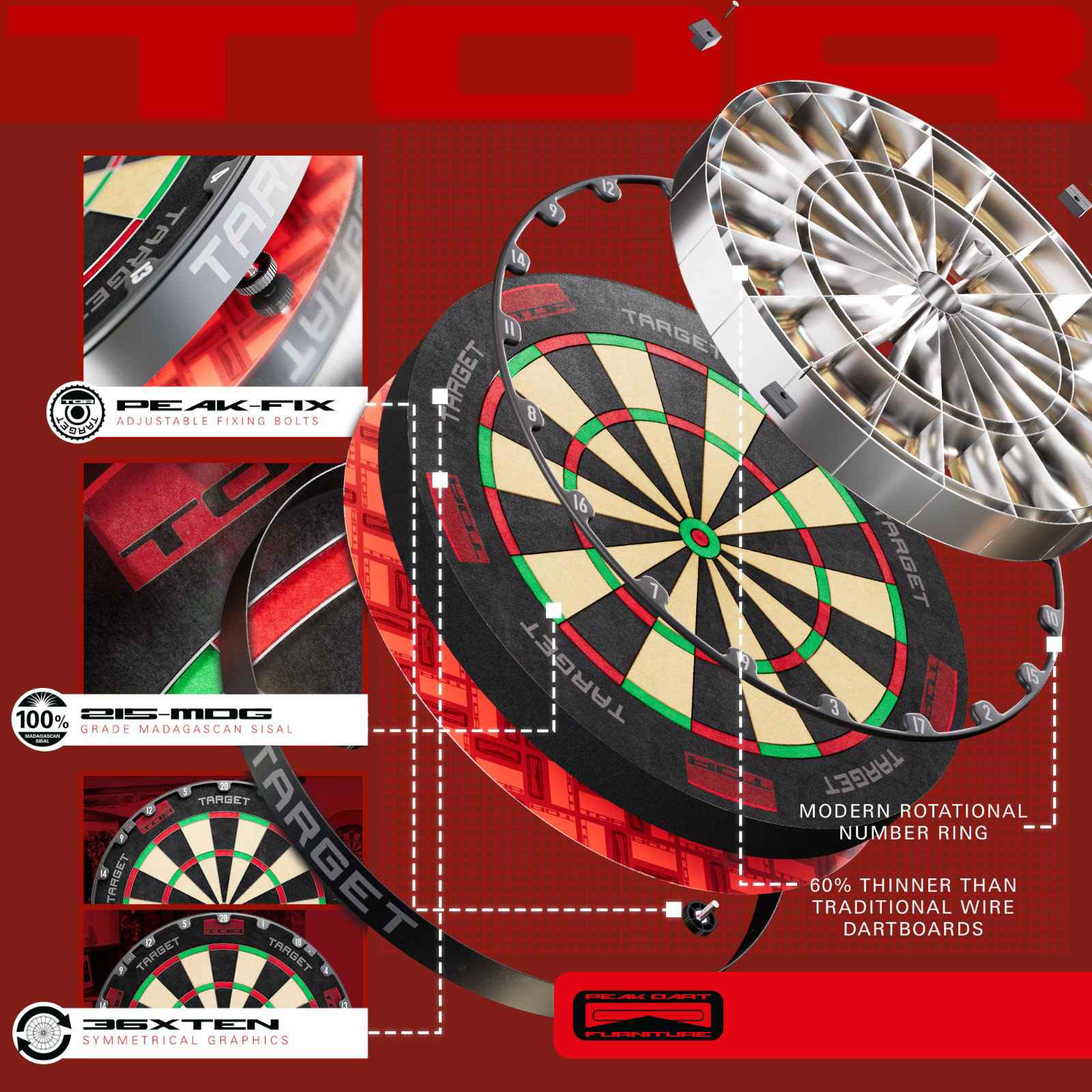 Target Darts WDF Approved TOR Dartboard - Image 2