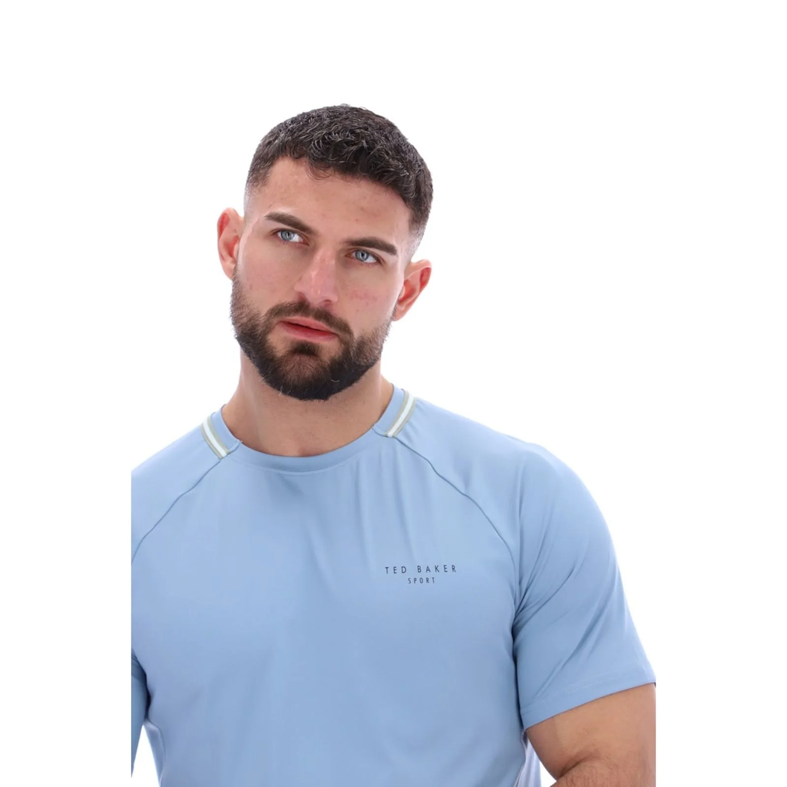 Ted Baker Sport Mens HARRISON Aeroflow Training T-Shirt Light Blue - Image 4