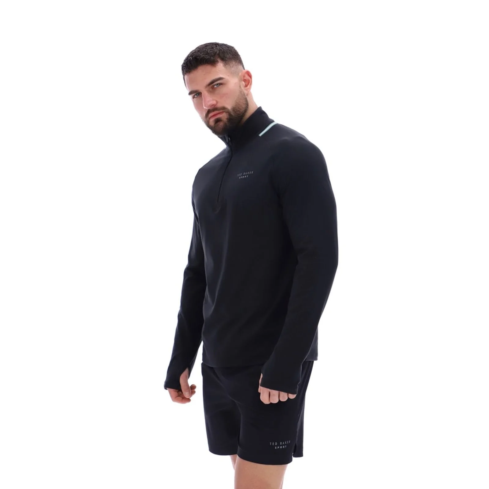 Ted Baker Sport Mens RORY Soft StretchTraining 1/4 Zip Black - Image 4
