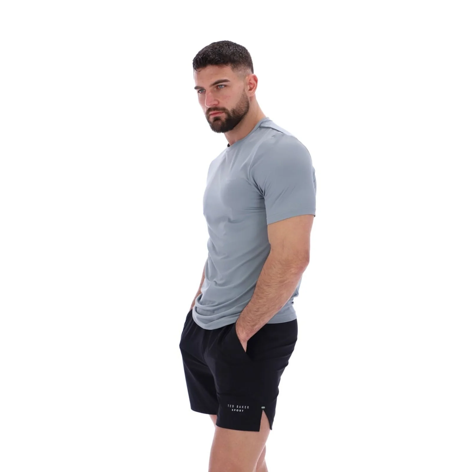 Ted Baker Sport Mens SAM Aeroflow Running T-Shirt Grey - Image 4