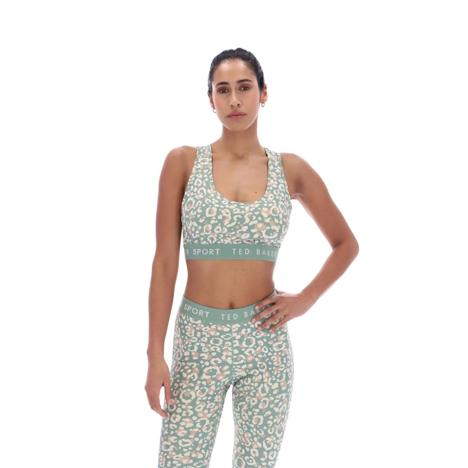 Ted Baker Sport Womens PANSY Essentials Printed Bra Light Green