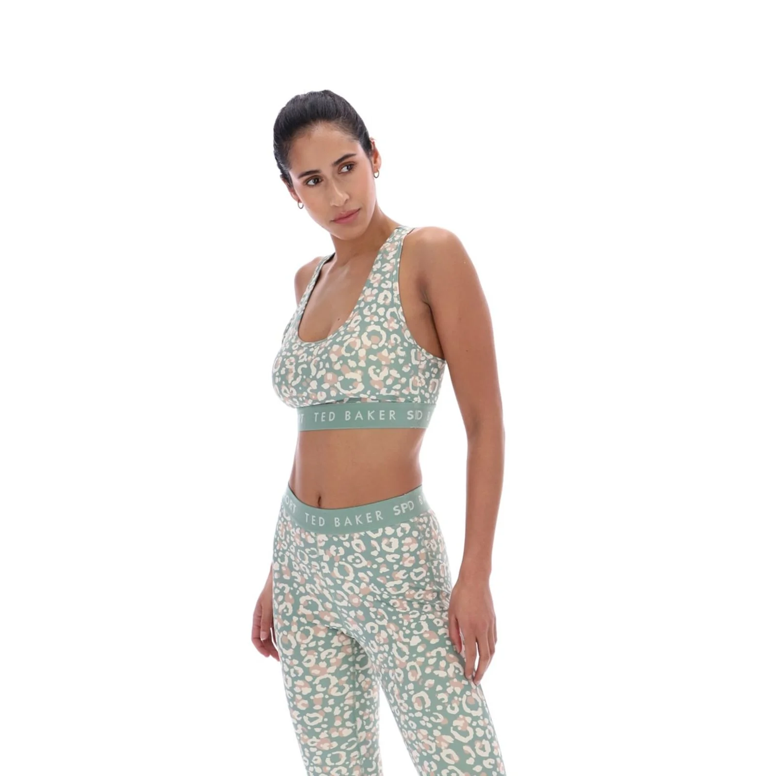 Ted Baker Sport Womens PANSY Essentials Printed Bra Light Green - Image 4