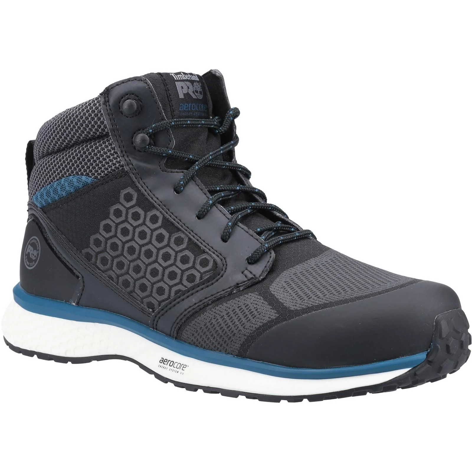 Timberland Pro Mens Reaxion Mid Composite Safety Boot Black/Blue - Image 4