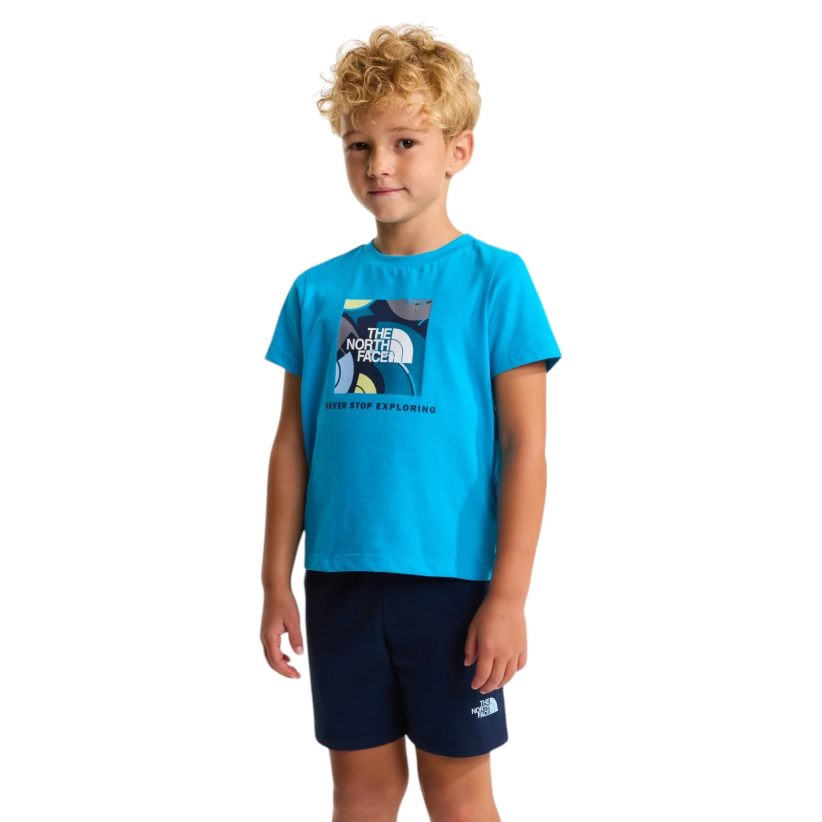 TNF Boys BOX NSE PLAY REG Short Set Blue