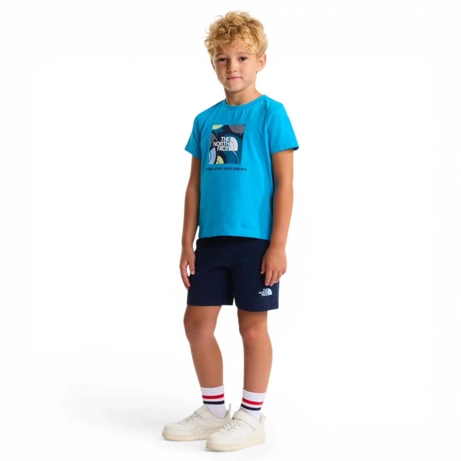 TNF Boys BOX NSE PLAY REG Short Set Blue - Image 7