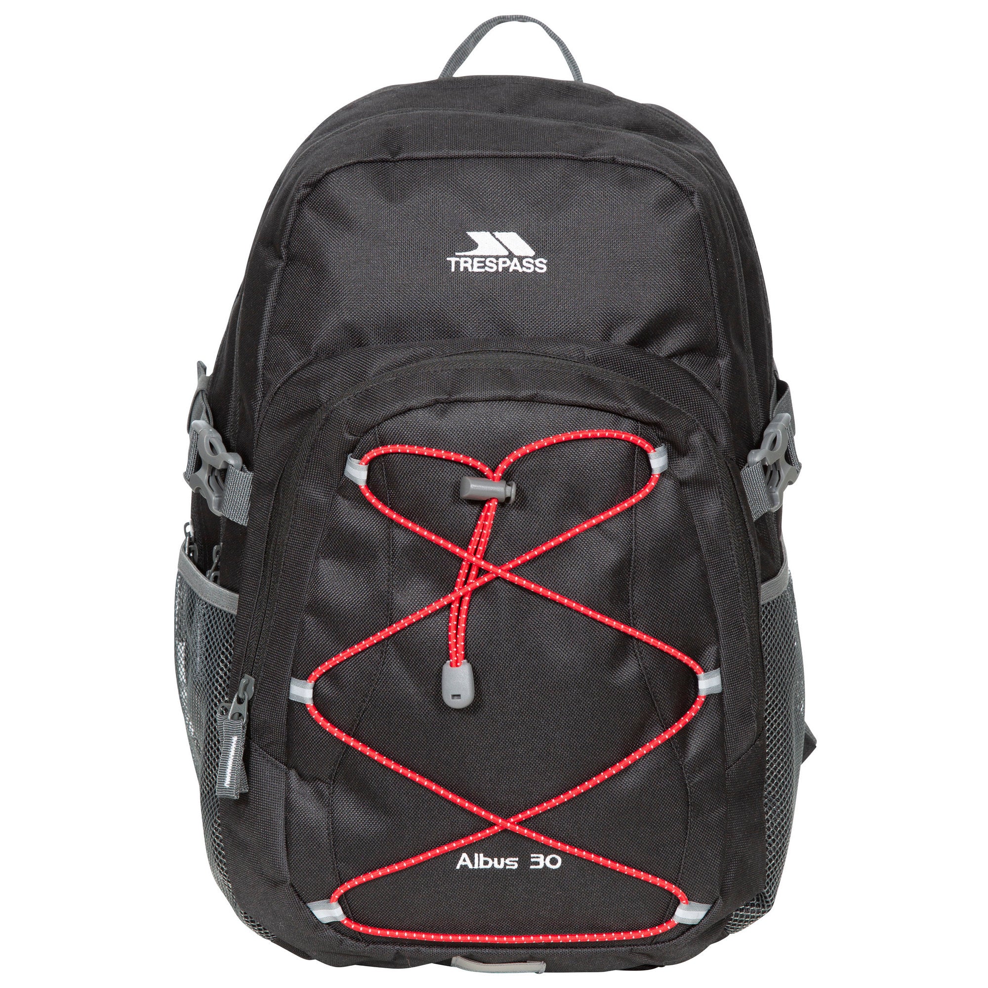 Trespass Albus 30 Litre Casual Rucksack/Backpack Black/Red