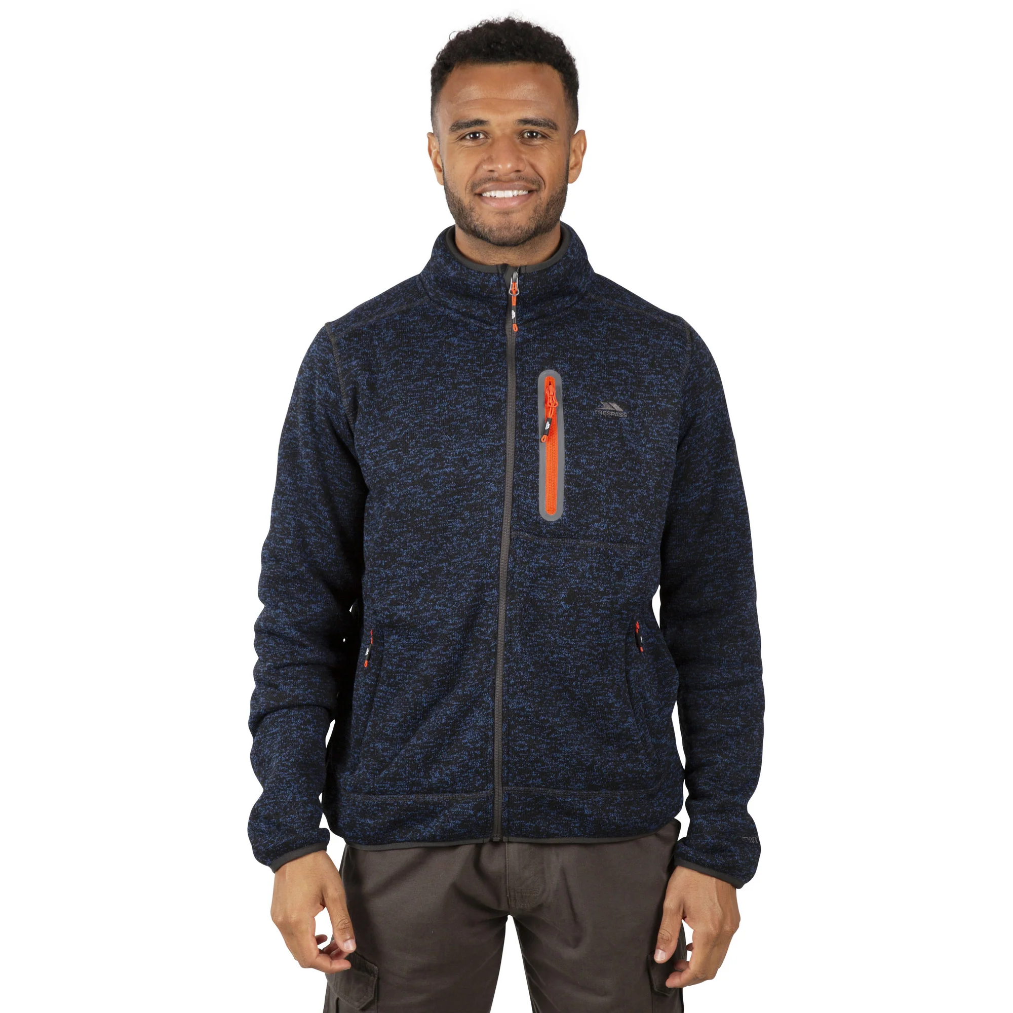 Trespass Mens Bingham Fleece Jacket Navy Marl - Image 3