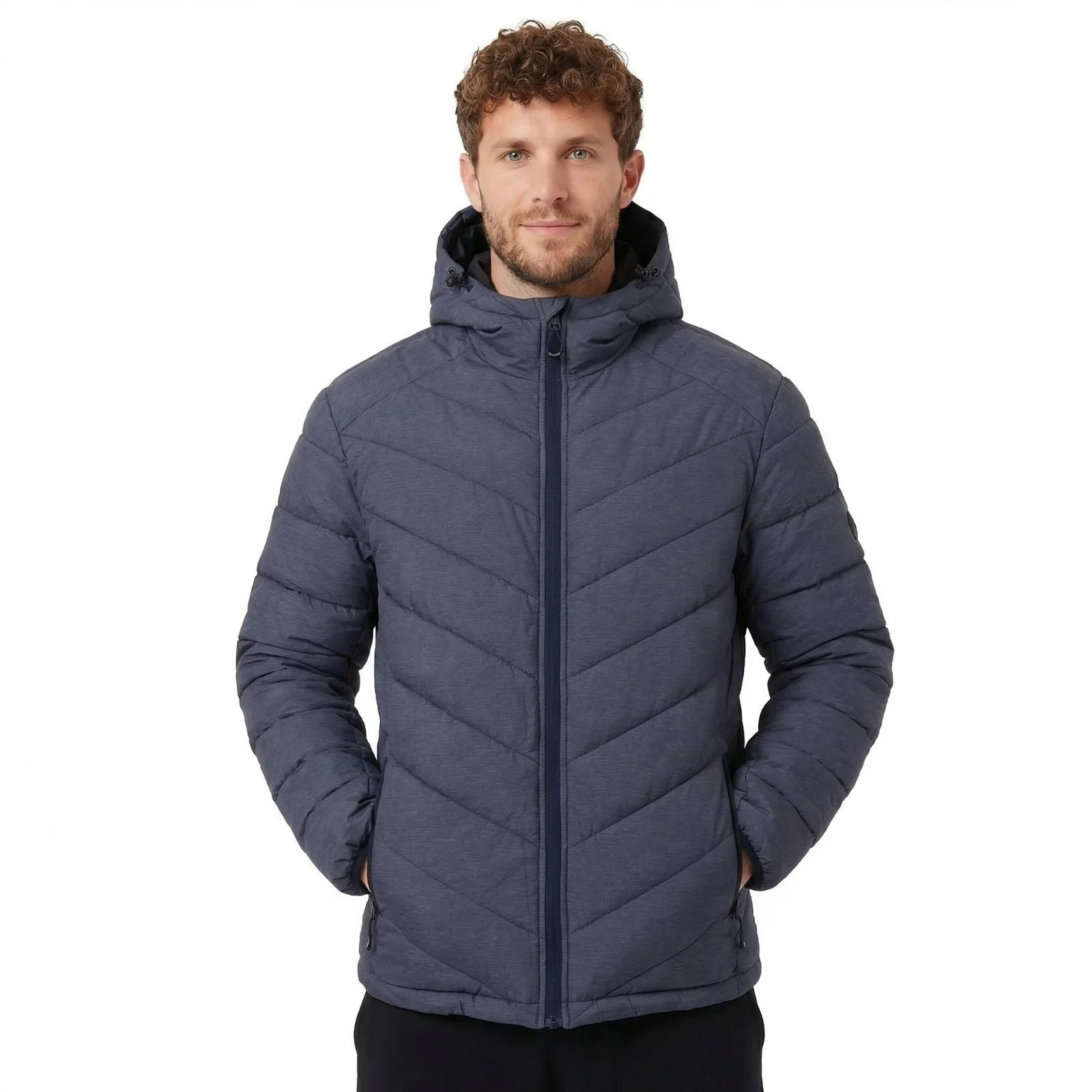 Trespass Mens Didmarton Padded Jacket Navy Marl