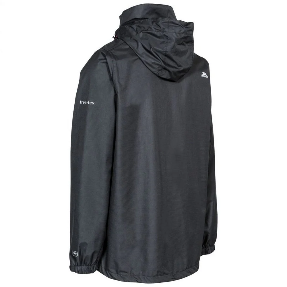 Trespass Mens Fraser II Waterproof Jacket Black - Image 3