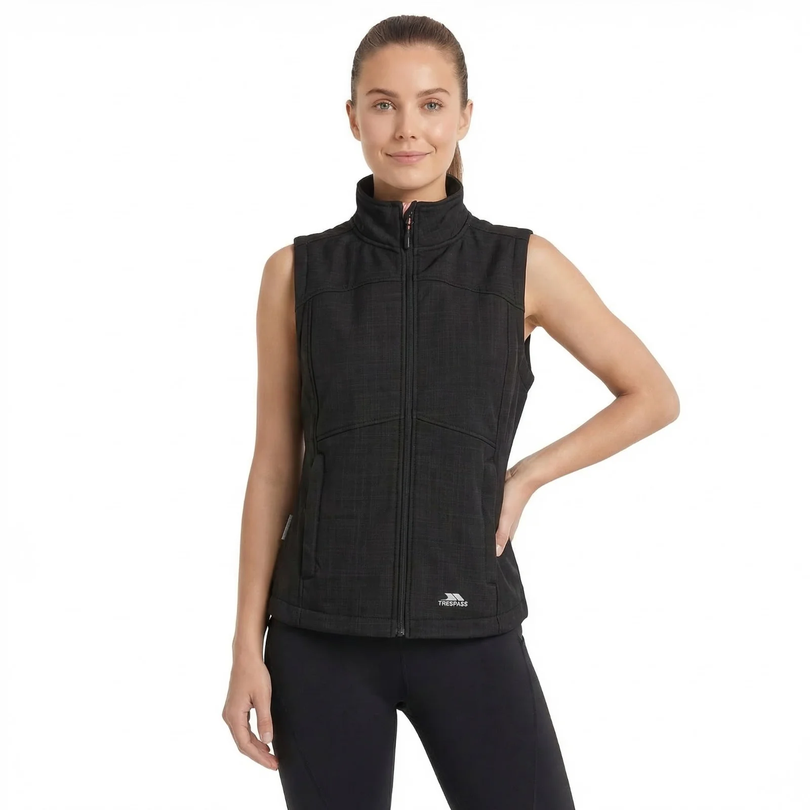 Trespass Womens Mereb TP50 Softshell Lightweight Gilet Black Marl