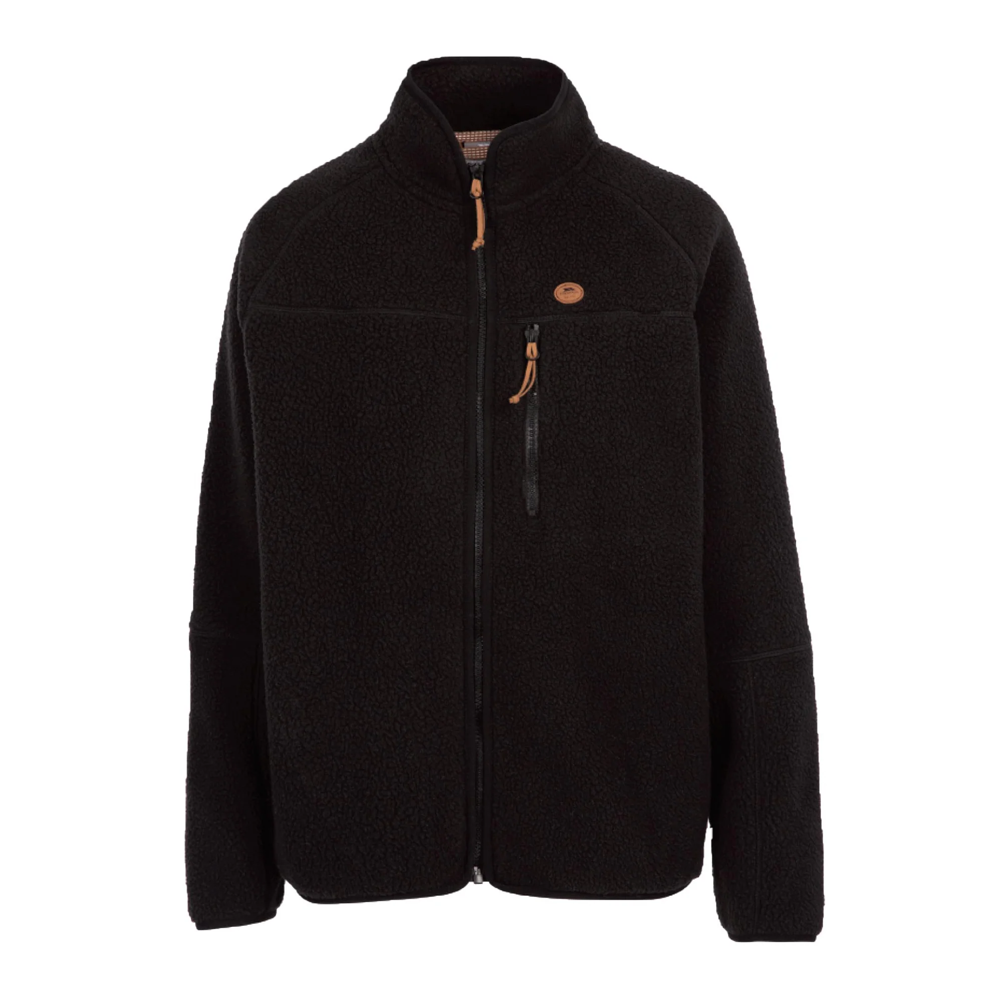 Trespass Womens Quake Leather Trim Fleece Jacket Black - Image 3