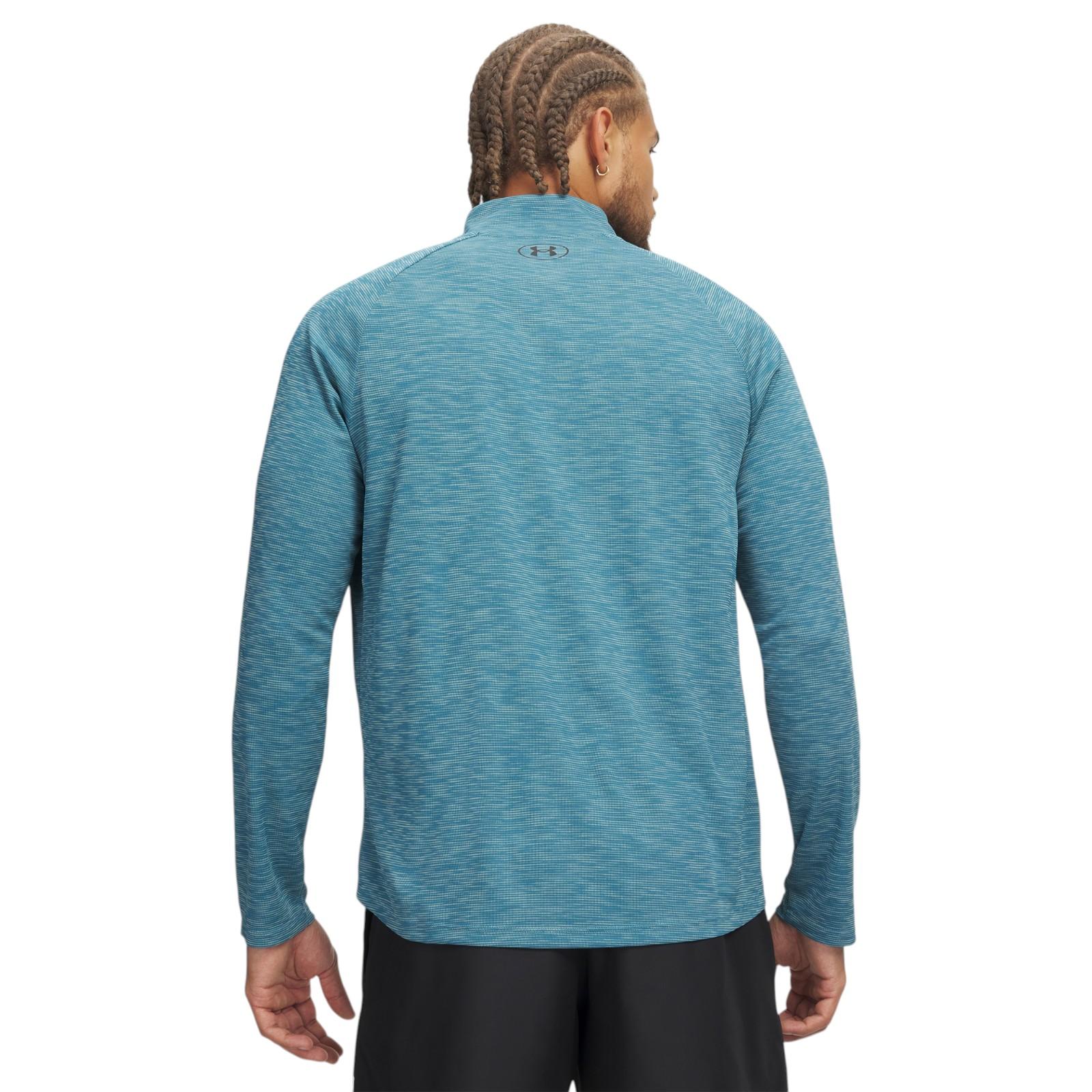 Under Armour Mens Tech Textured Half Zip Blue - Image 2