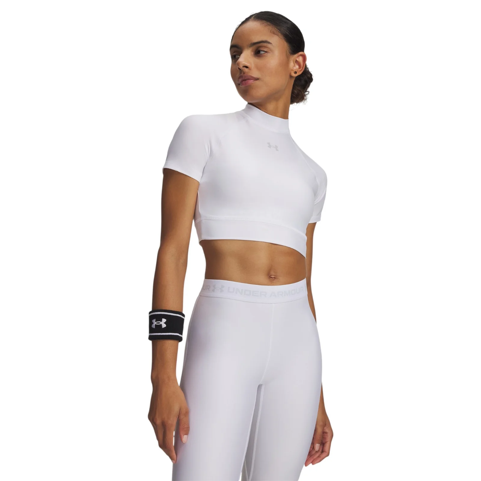 Under Armour HeatGear Crop Mock Womens Short-Sleeve Top