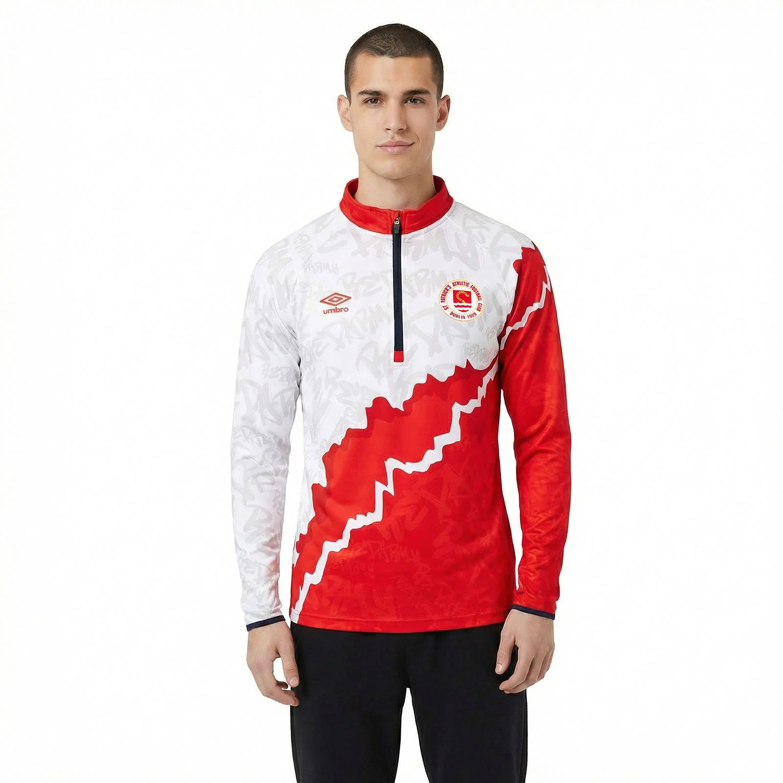 Umbro St Patricks Football 2026 Adults Half-Zip Warm Up Top - Image 6