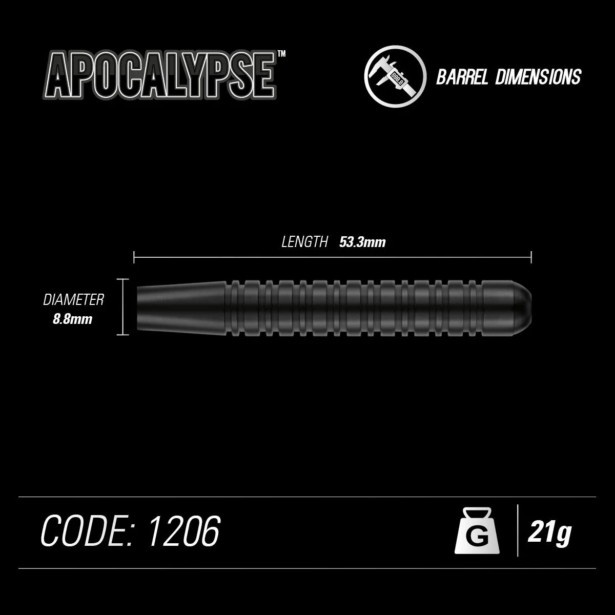 Winmau Apocalypse Brass 21G Darts - Image 4