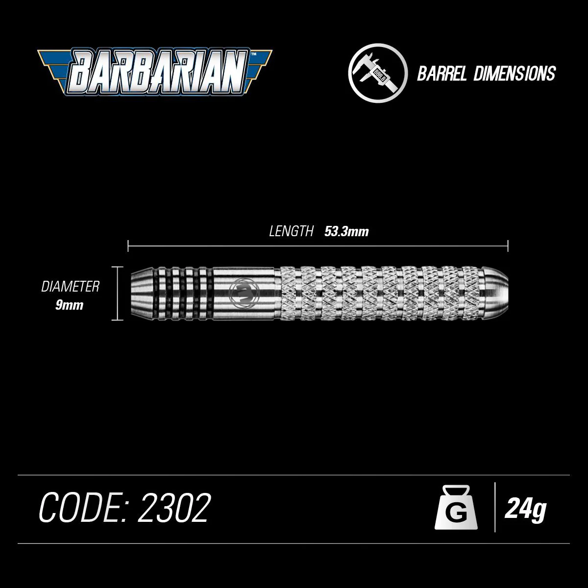 Winmau Barbarian Inox Steel 24G Darts - Image 4