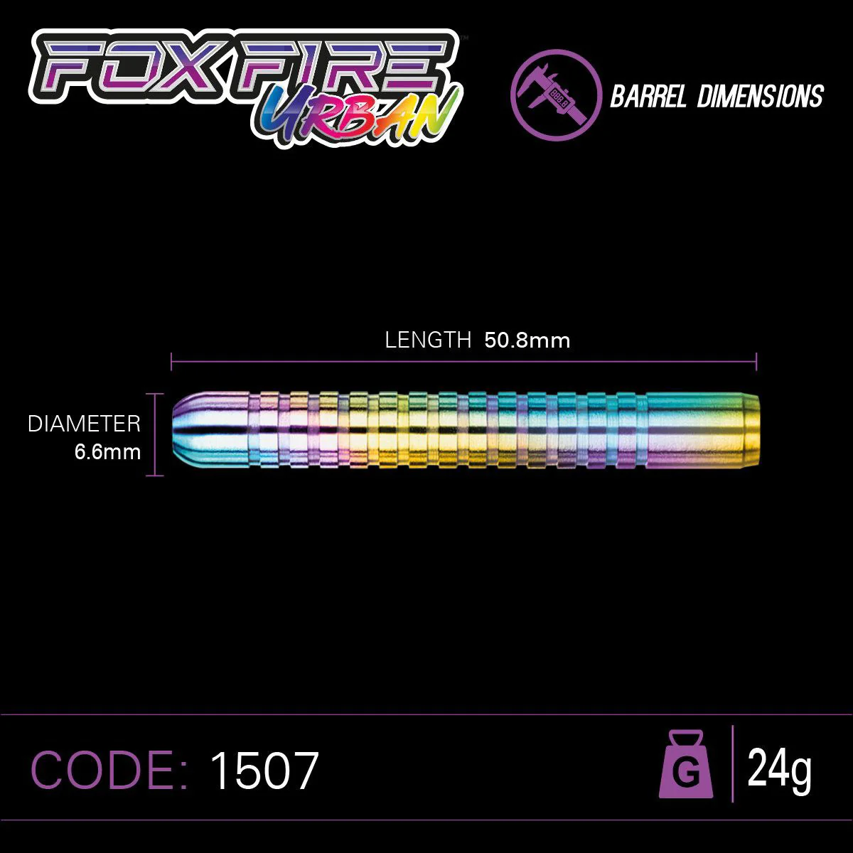 Winmau Foxfire Urban 80% Tungsten Alloy 24G Darts - Image 5