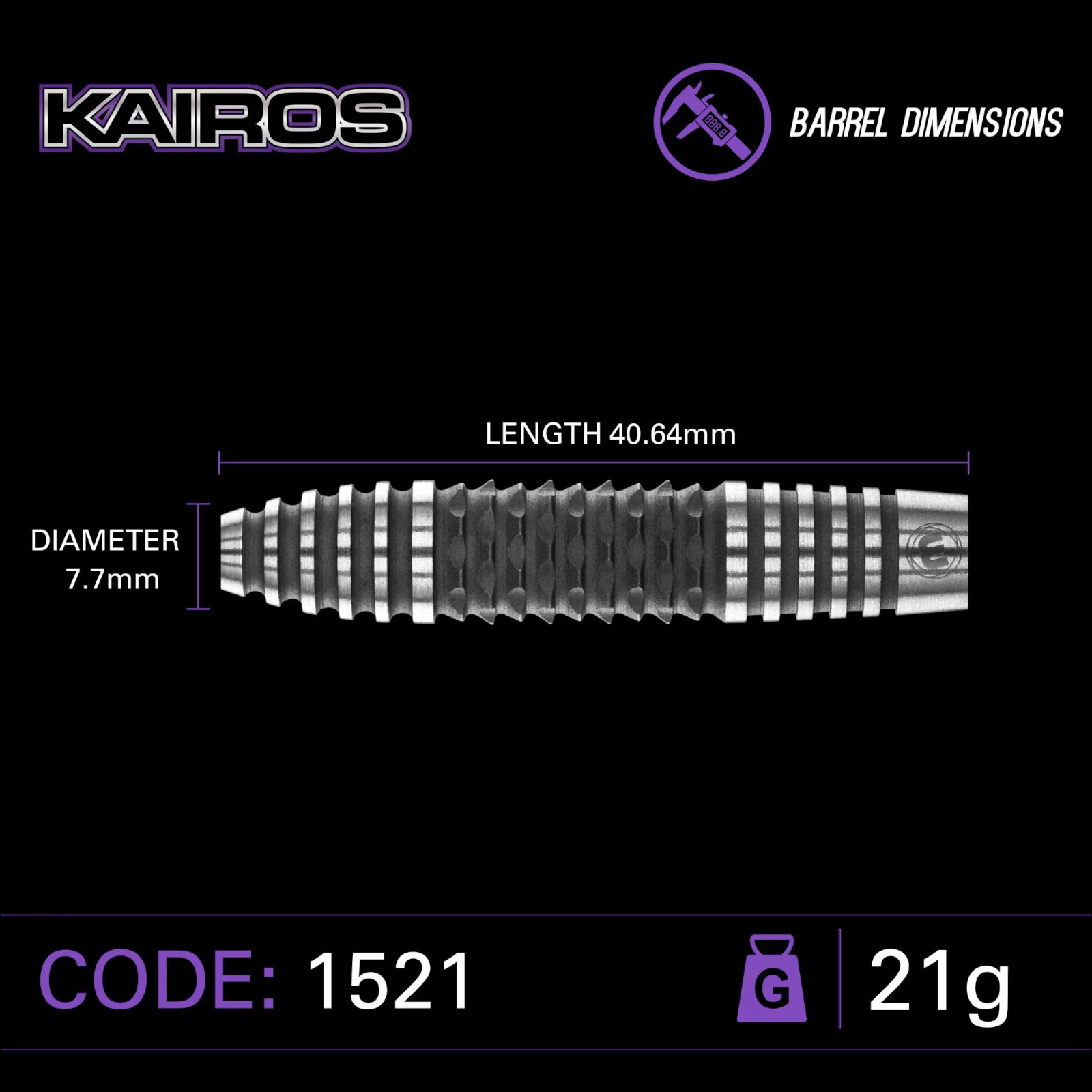 Winmau Kairos 21g 90% Tungsten Steel-Tip Darts - Image 5