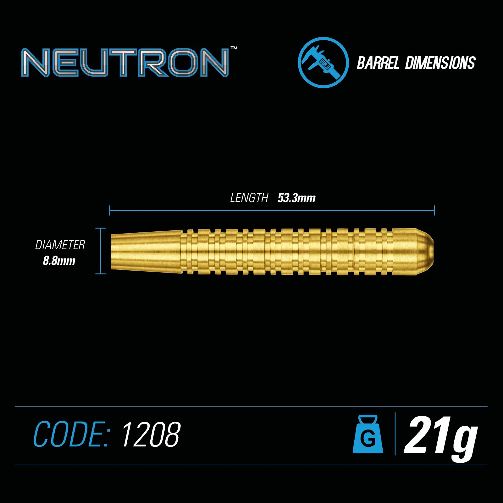 Winmau Neutron Brass 21G Darts - Image 4