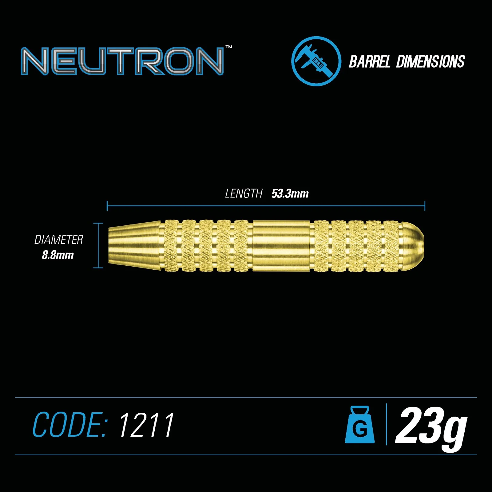 Winmau Neutron Brass 23G Darts - Image 4
