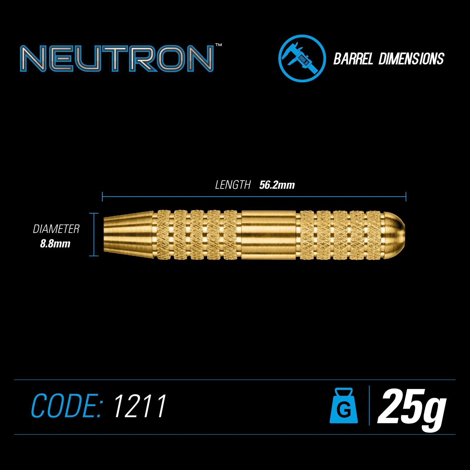 Winmau Neutron Brass 25G Darts - Image 4
